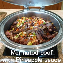 Marinated beef with pineapple sauce
